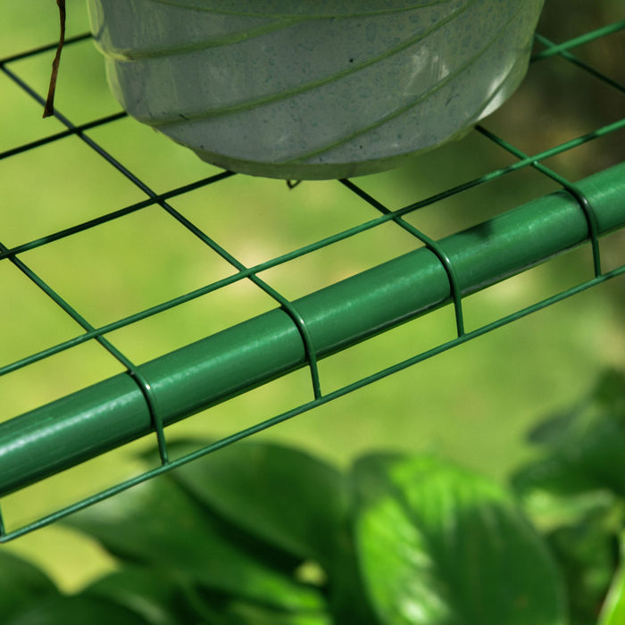 Outsunny 56\" X 56\" X 77\" Serre De Plantes Portable Jardin De Graines De Fleurs Maison Chaude 8 Etageres De Croissance Des Plantes D'exterieur Housse En Pvc Transparent