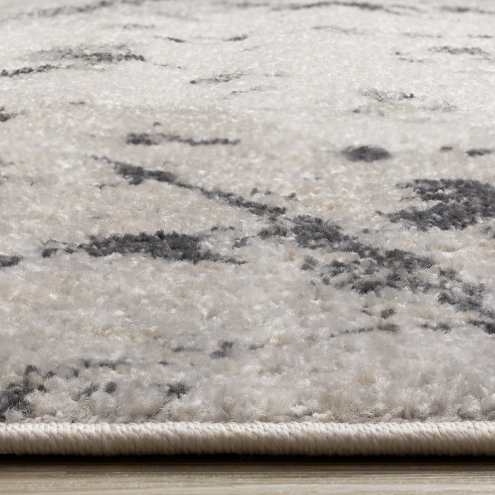 Tapis Sophie a motif d'eclaboussures de peinture grises, beiges, noires et blanches, 7'10\" x 10'6\"