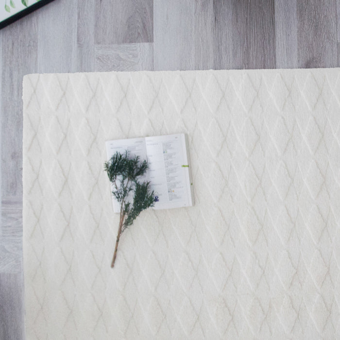 Tapis A Poils Longs Lavable Pelo Diamond Cream 5'x7'
