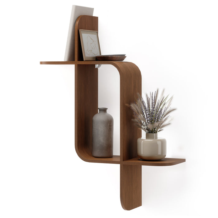 Tablette murale moderne Montage de Umbra en bois - noyer clair