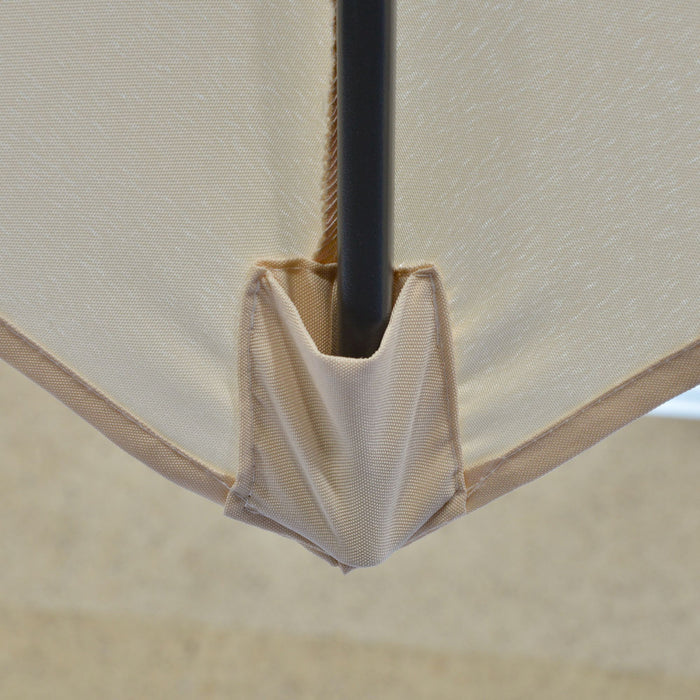 Outsunny Parasol Deporte De 10 Pi En Porte-a-faux Avec Base, Creme
