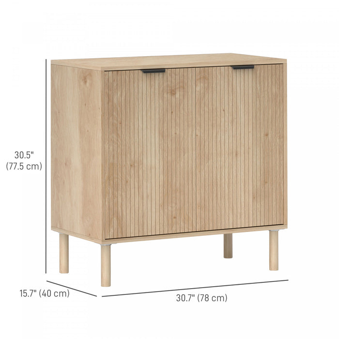HOMCOM Armoire de rangement, buffet avec etagere, chene