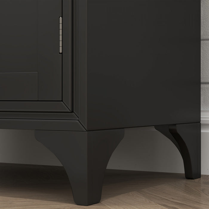 HOMCOM Armoire de rangement de cuisine 67\" avec portes et etageres, noir