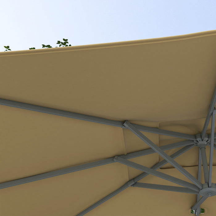 Outsunny Parasol De Patio En Porte-a-faux Outsunny De 13 Pi, Kaki