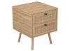 Table de bout avec 2 tiroirs - apparence de bois brun naturel