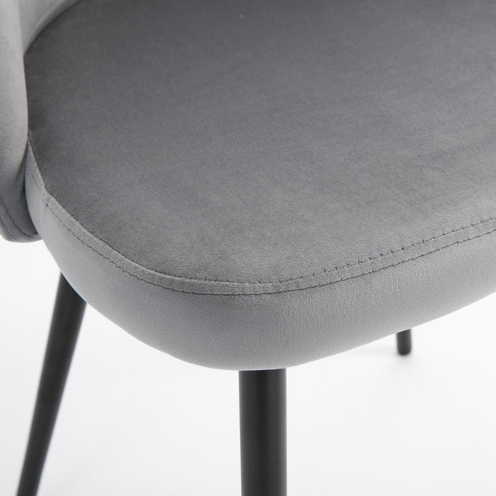 HOMCOM Chaises Salle a Manger 2p Veloute Dossier Moyen