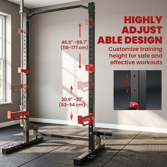 Soozier Rack a Squat 500 kg avec Barre de Traction