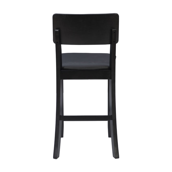 Tabouret contemporain Torino de hauteur comptoir en similicuir - noir