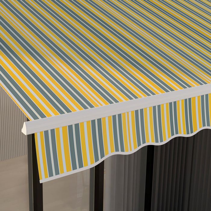 Outsunny Auvent Retractable 10' X 6.5' Avec Lumieres Led, Uv40+, Jaune/gris