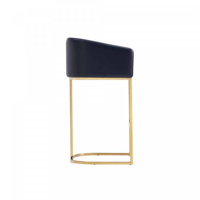 Tabouret de bar rembourre en metal noir style mid-century modern Louvre