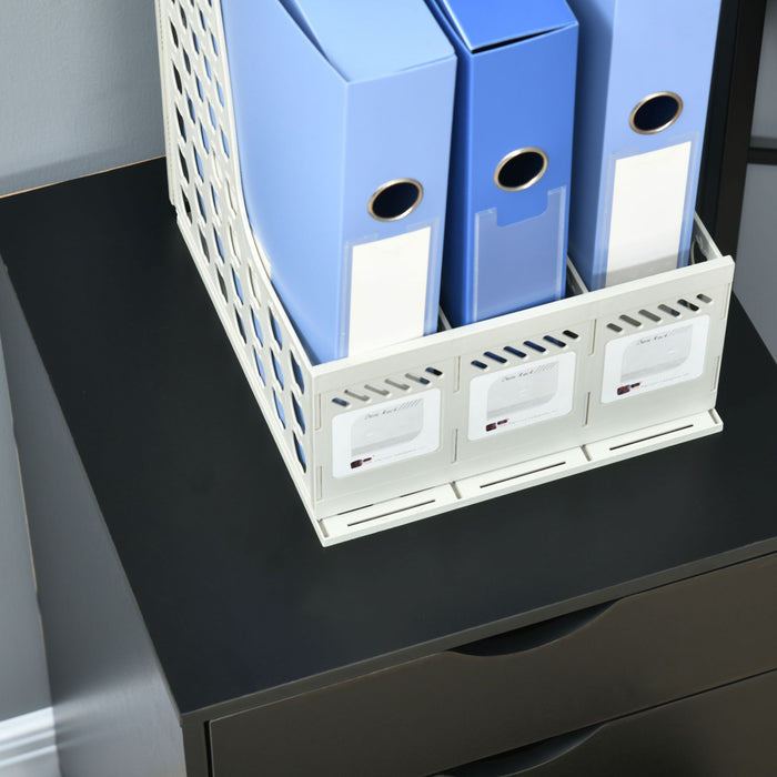 Homcom Organisateur De Rangement De Fichiers 5 Tiroirs, Noir