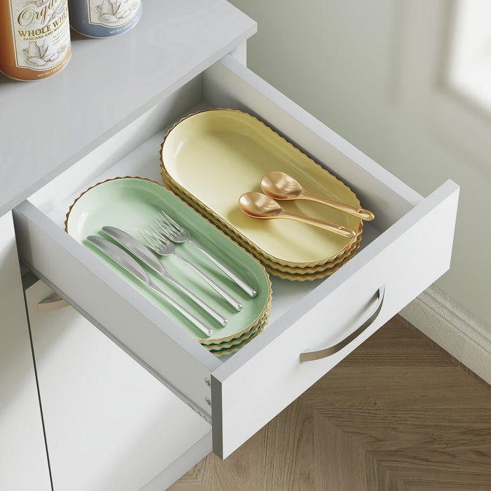 HOMCOM Buffet Cuisine Autoportant Vaisselier Garde-Manger