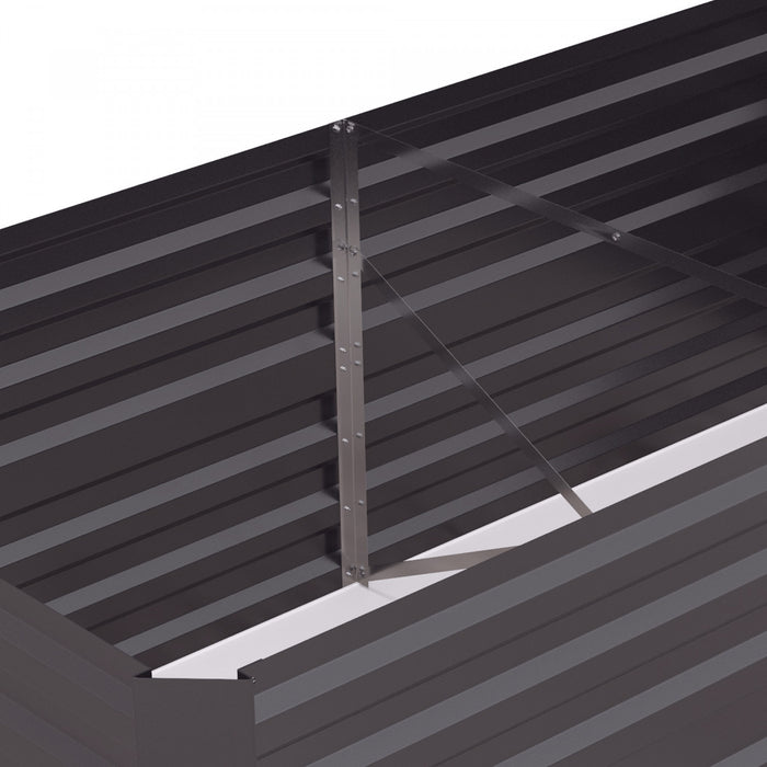 Outsunny Jardiniere Surelevee En Metal Avec Tiges Renforcees, Gris