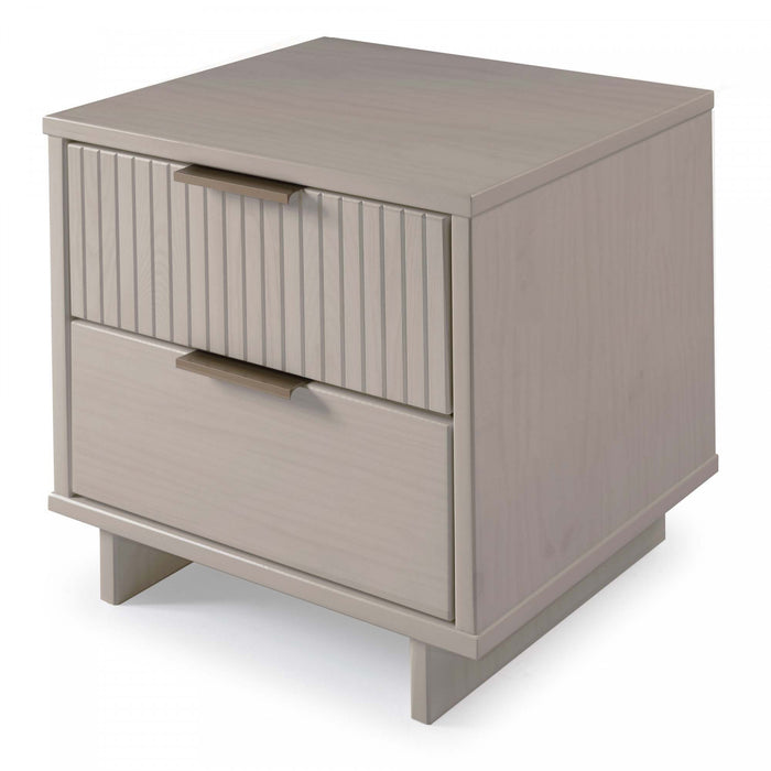 Table de nuit Granville Moderne 18\" en gris clair (2 tiroirs) - Lot de 2