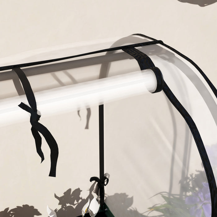 Outsunny Jardiniere Surelevee en Metal avec Housse, Vert fonce