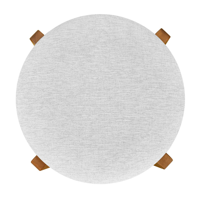 Olivia – Lot de 4 tabourets de bar d’interieur en bois d’hevea avec assise ronde, structure durable et revetement en tissu