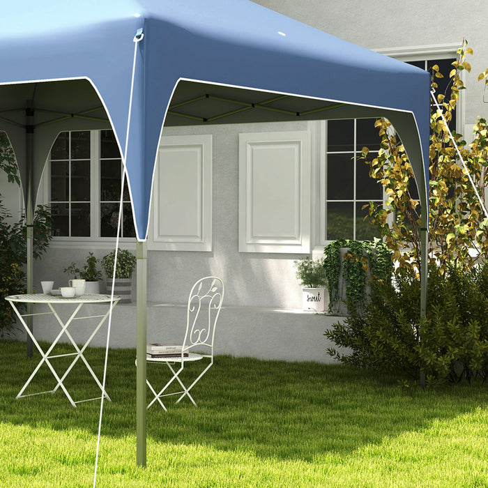 Outsunny 10'x10' Auvent, Tente De Fete Facile A Installer Avec Toit Aere A 2 Niveaux Et Sac De Transport Pour Exterieur, Jardin, Camping, Bleu