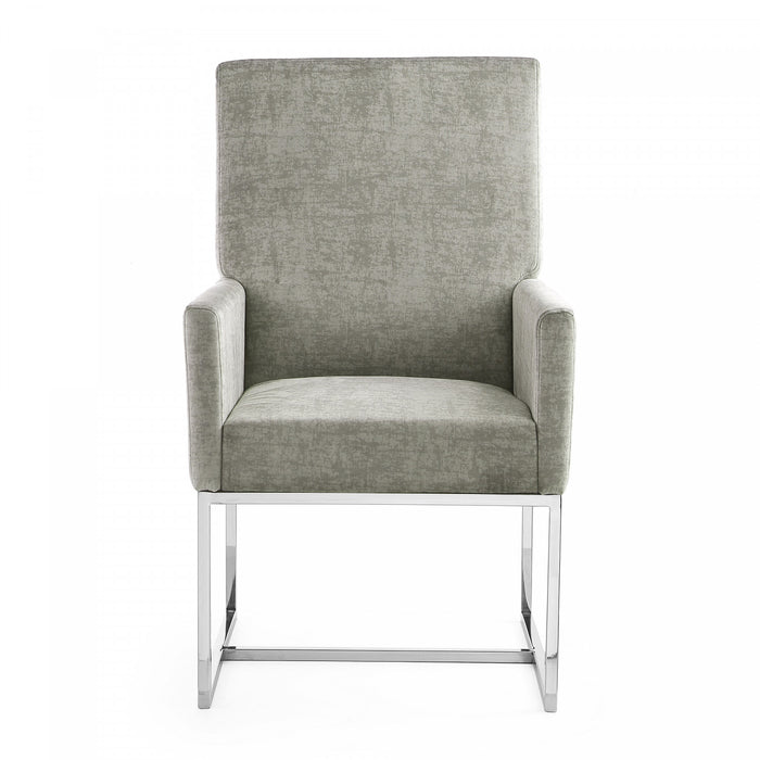 Chaise de salle a manger moderne Element en velours et metal acier - Lot de 2