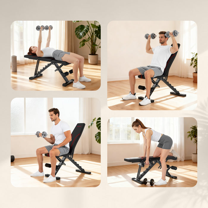 Soozier Banc d'exercice pliable et reglable pour salle de sport a domicile