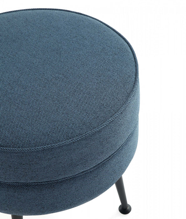 Lot de 2 poufs d’appoint Bailey style milieu du siecle moderne, rembourres, bleu