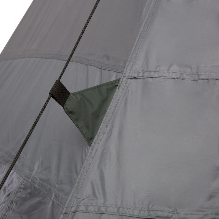 Outsunny Tente Tipi 6 Pers, Tente De Camping Avec Sac De Transport, Gris