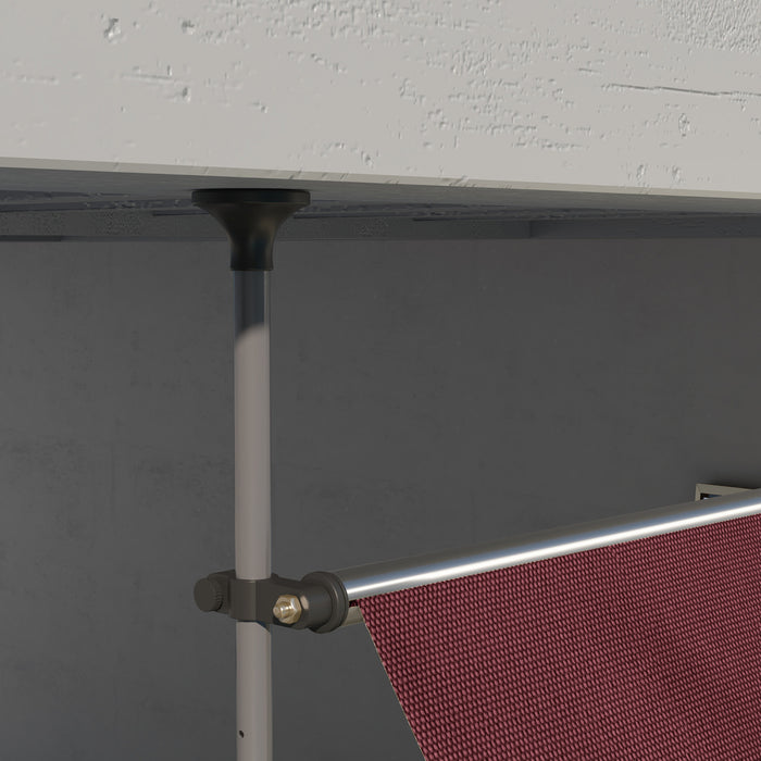 Outsunny Auvent Retractable 10' X 4', Autoportant Et Sans Vis, Rouge Vin