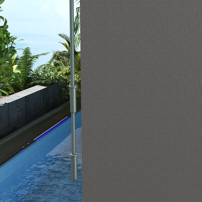Outsunny Store Enrouleur Exterieur, Store De Porte Patio 8'x6', Gris Clair