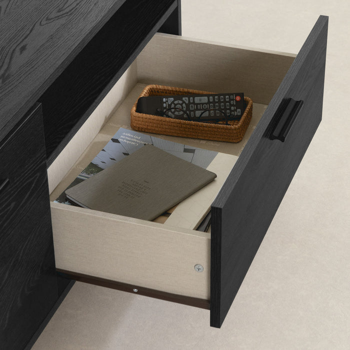 Meuble pour téléviseur Musano avec rangement - chêne noir