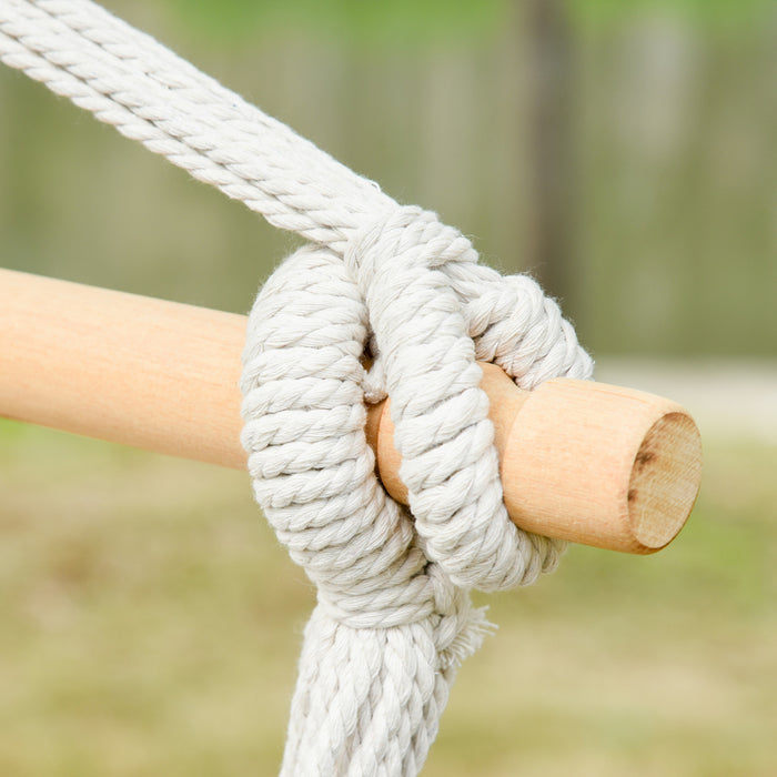 Outsunny Hamac Chair Swing Hanging Macrame Chair Coton Avec Deux Coussins De Siege Doux, Pour Chambre A Coucher Interieur Exterieur Cadeau Ideal Pour Les Enfants Amoureux Cadeau D'anniversaire Blanc