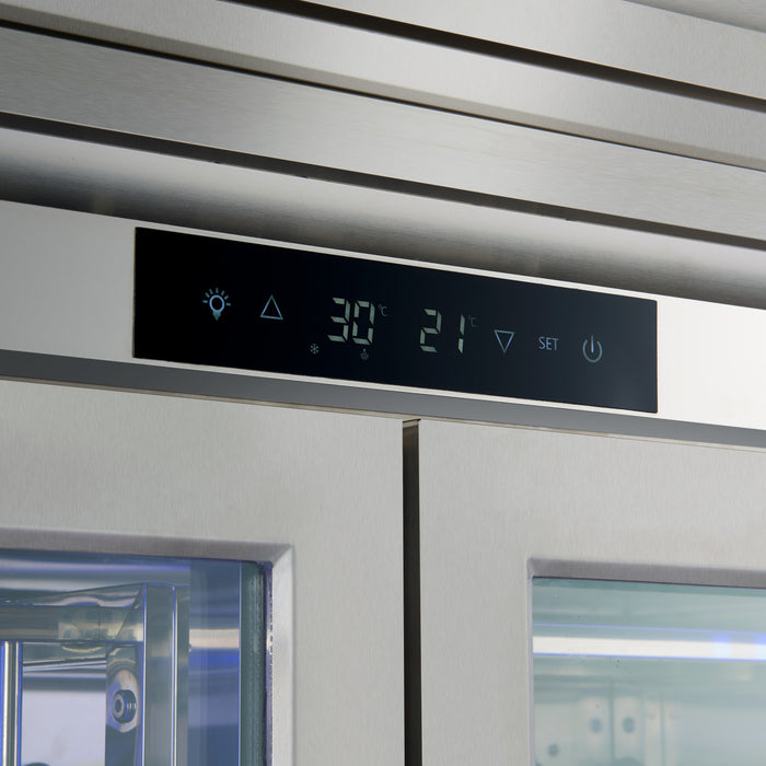 Refroidisseur a vin Abruzzo de48\" double zone,30 pi³, capacite de 130 bouteilles,acier inoxydable-FWCDR6680-48S