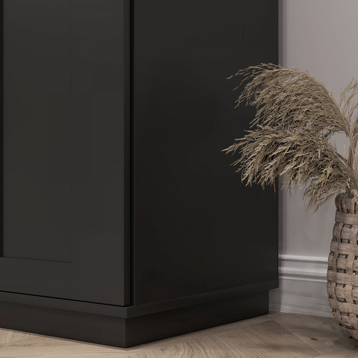 HOMCOM Garde-manger de cuisine moderne avec etageres, noir