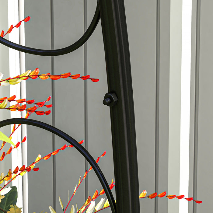 Outsunny Treillis D'arche De Jardin En Acier, Tonnelle De Jardin De 7,5 Pi