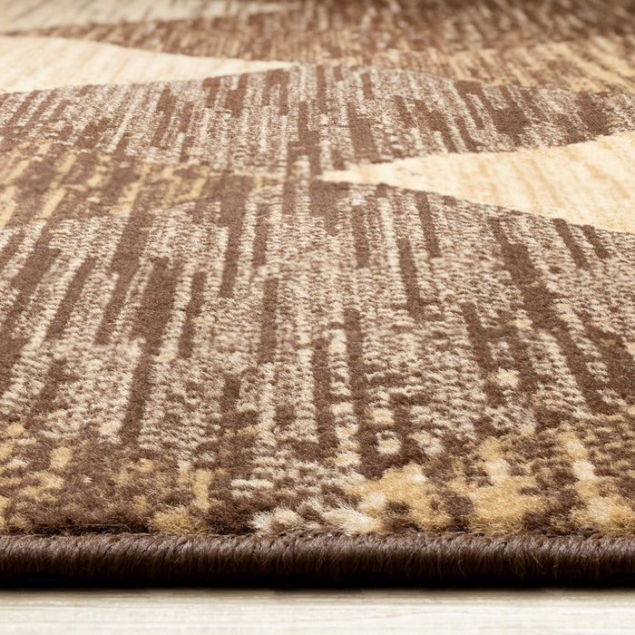 Tapis Florence a motif de losanges vieillis brun beige, 7'9\" x 10'6\"