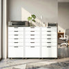 HOMCOM 6 Drawer Vertical File Cabinet with Lockable Wheels, White