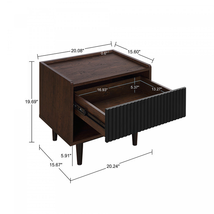 Ensemble de 2 tables Duane style milieu du siecle moderne : table basse et table d’appoint, noir