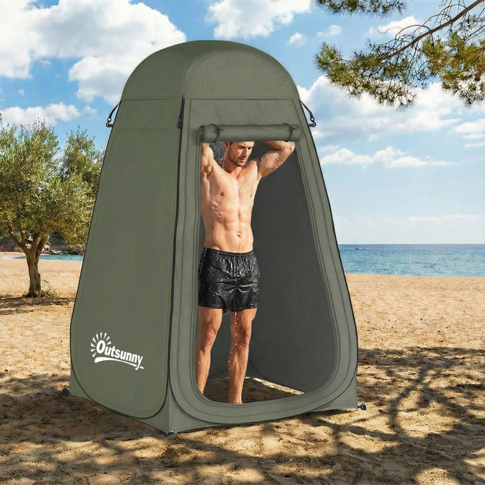 Outsunny Tente de Douche Pop-Up, Cabine de Confidentialite pour se Changer en Exterieur, Vert