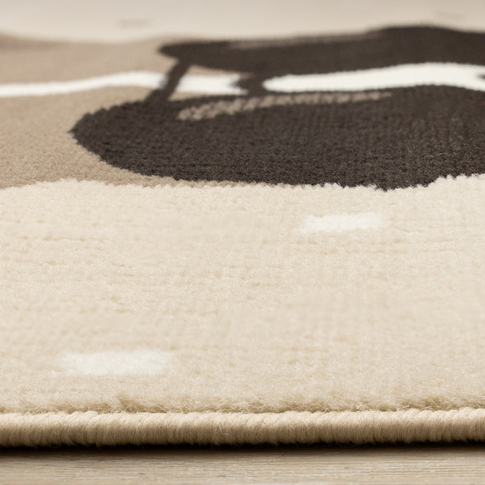 Carpette Forte à motif de chien confiant pour enfants - 5 pi 3 po x 7 pi 5 po