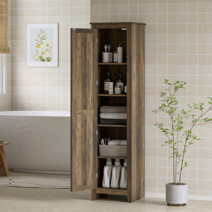 HOMCOM Garde-manger de cuisine 67 po, armoire de rangement, marron