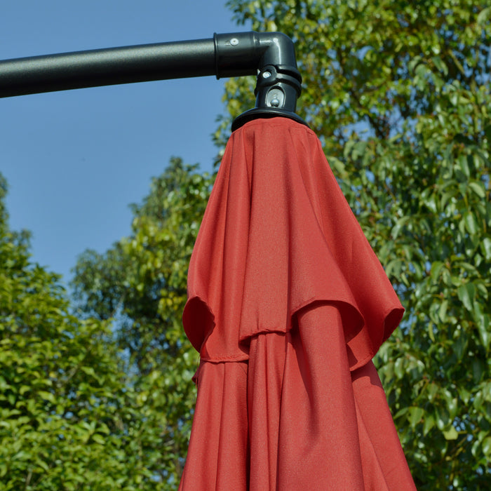 Outsunny Parasol De Patio, Rouge