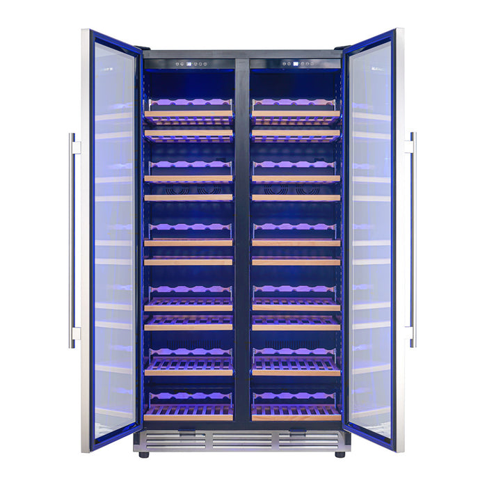 Cave a vin Vernazza de 40\" cote a cote a double zone, capacite de 25,07 pi³, en acier inoxydable-FWCDR6642-40S