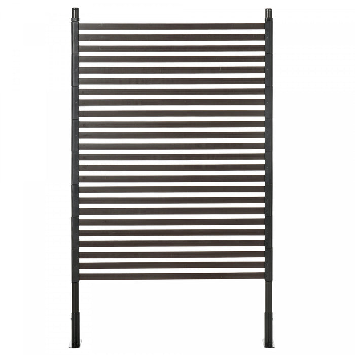 Outsunny Cloture de jardin en metal 5pi avec pieds Marron
