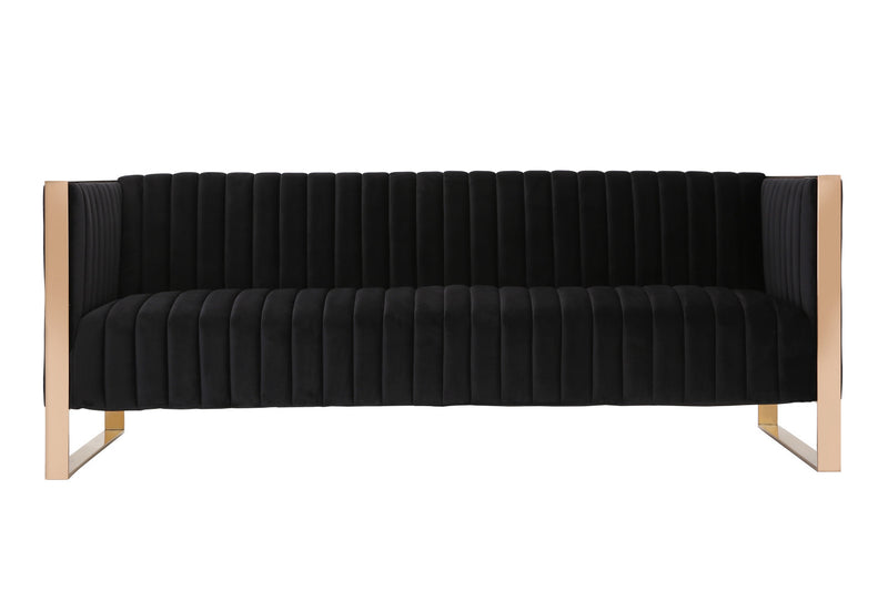 Ensemble de canape 2 pieces Trillium style milieu du siecle en noir