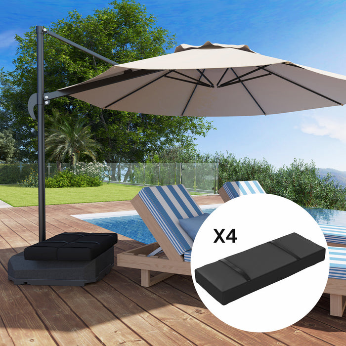 Outsunny Sac de poids de Base de parasol 4 pieces, poids de support, noir