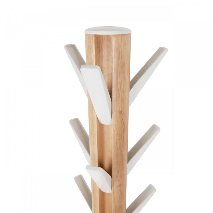 Portemanteau moderne Flapper de Umbra en bois - blanc et naturel