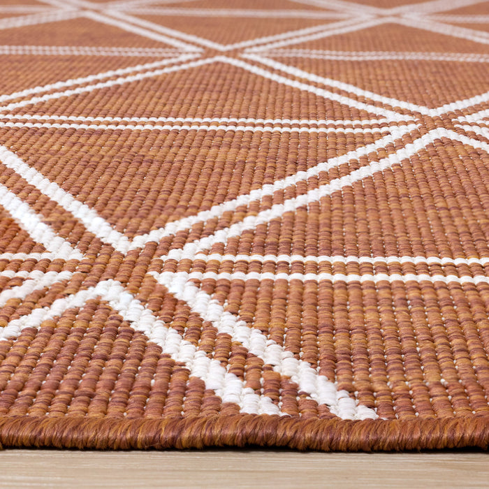 Carpette Brooke à motif de diamants géométriques pour l'extérieur - 5 pi 3 po x 7 pi 7 po