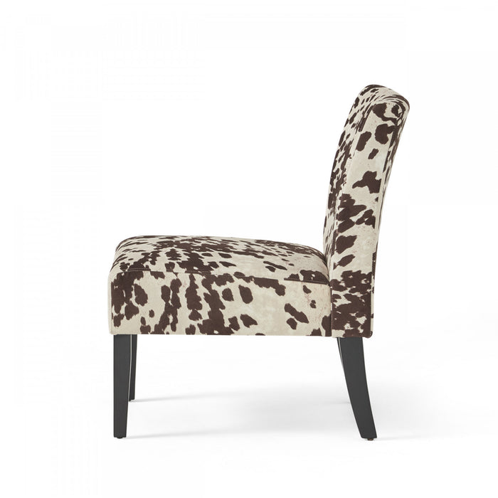 Lot De 2 Fauteuils D’appoint Oliver En Tissu aspect lin Avec Pieds En Bois D’hévéa - Marron Et Blanc