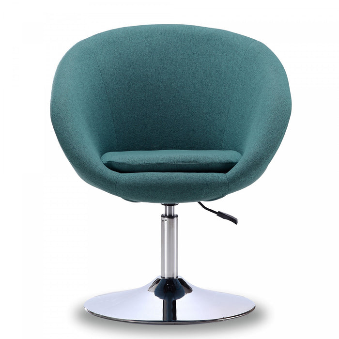 Fauteuil lounge pivotant moderne Hopper en tissu bleu sarcelle - Lot de 2