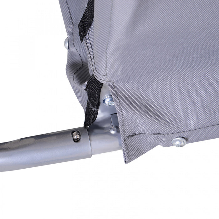 Aosom Velo Cargo Remorque Chariot Transporteur Jardin Utilisation Avec Degagement Rapide, Couverture, Gris