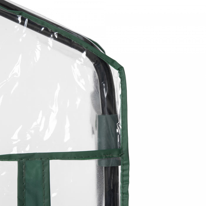 Outsunny Serre De Jardin Portative 28\" X 20\" X 63\" Avec Etageres A 4 Niveaux Serre Chaude Pour Plantes Et Fleurs D'exterieur, Cadre En Acier, Couverture En Pvc, Transparente