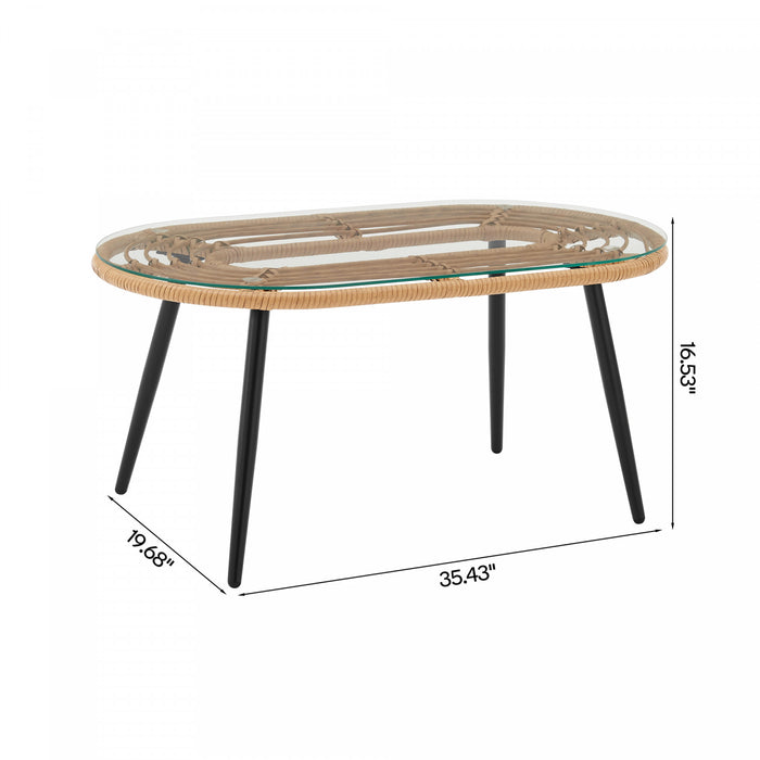 Ensemble de conversation moderne Pine 4 pieces en creme